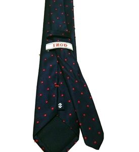 IZOD navy polka dot necktie / purse tassel